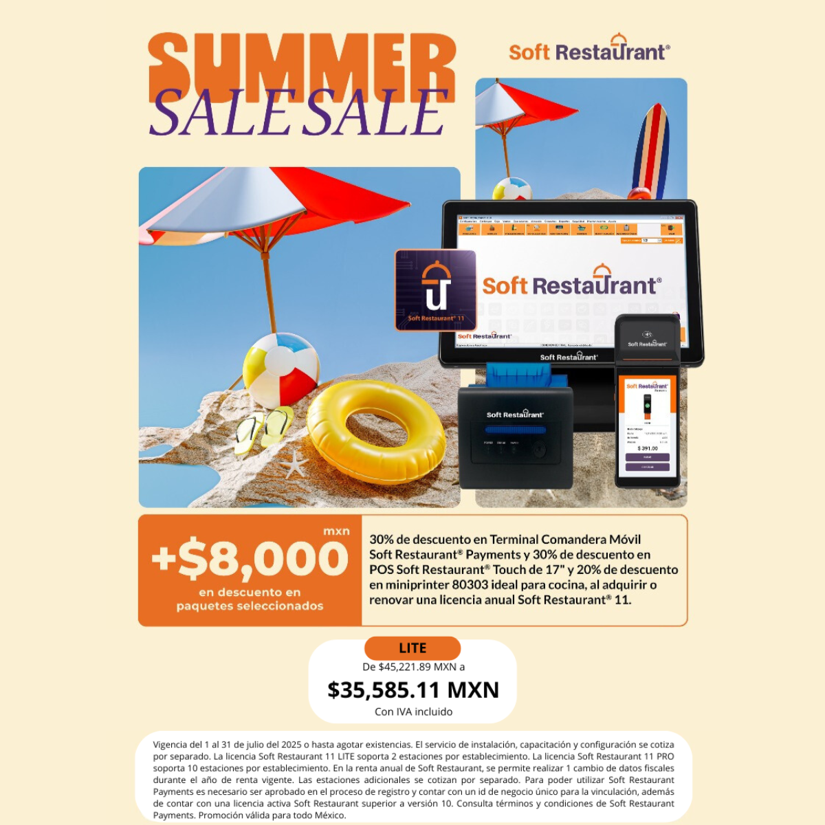 Soft Restaurant Summer Sale descuento en paquetes. LITE